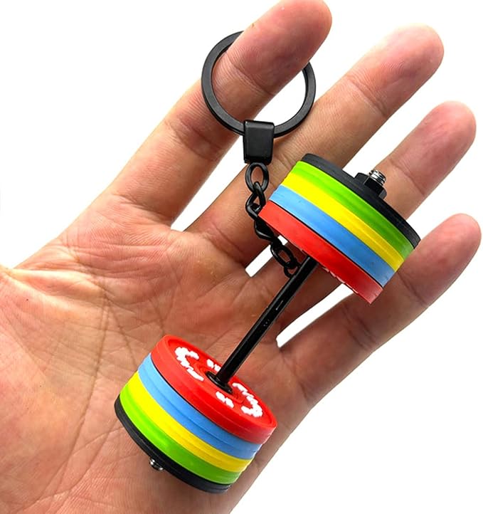 Colorful dumbbell-shaped keychain