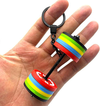 Colorful dumbbell-shaped keychain